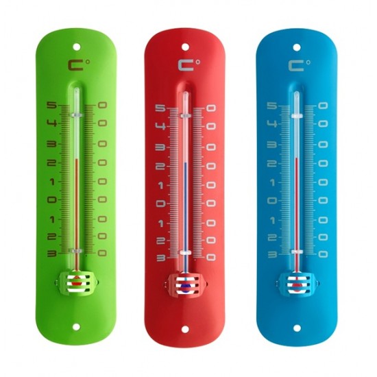 Termometar zidni alkoholni -30+50 °C metalni u boji
